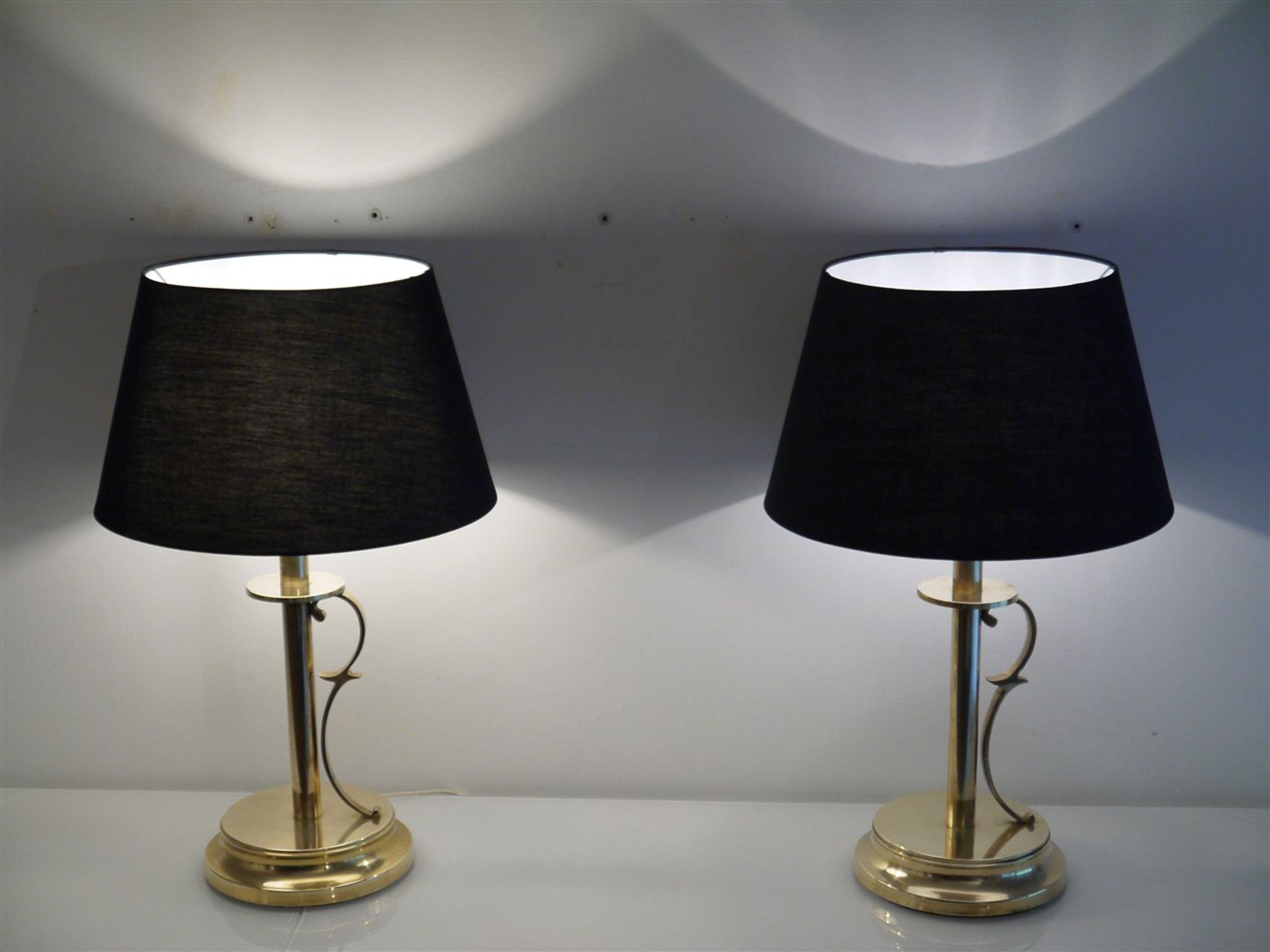 Pair of Scandinavian brass lamps by Tranas Stilarmatur 1970