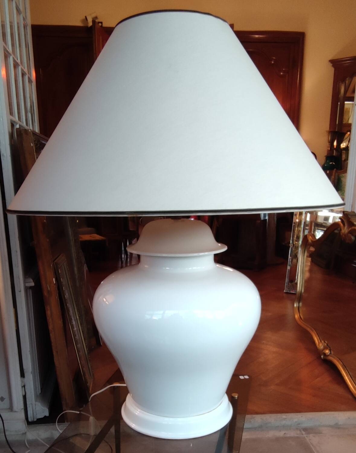 Very large designer ceramic lamp François Chatain