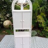 White rattan shelf