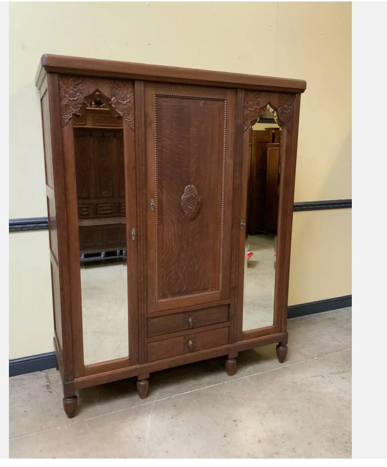 Antique Art Deco wardrobe, clothes cupboard