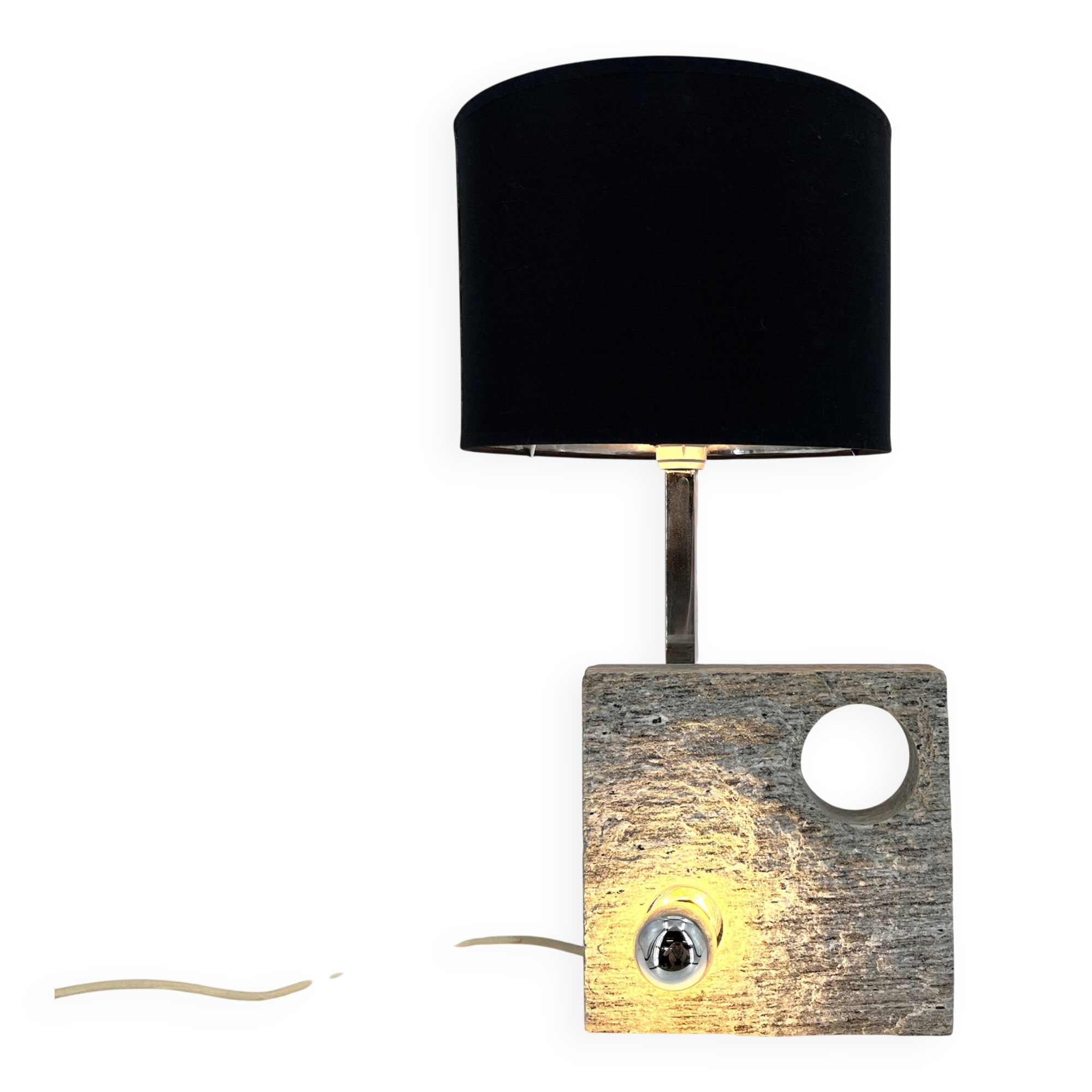 Post modern stone table lamp, 1970s