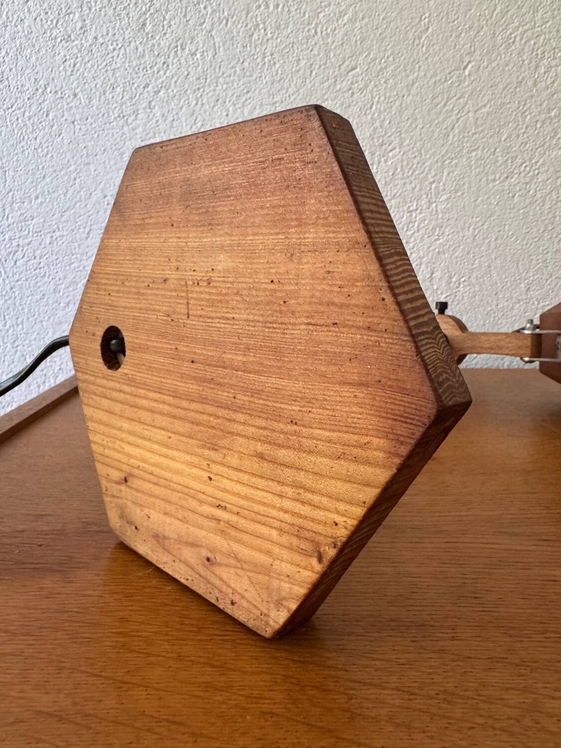 70s wooden desk lamp