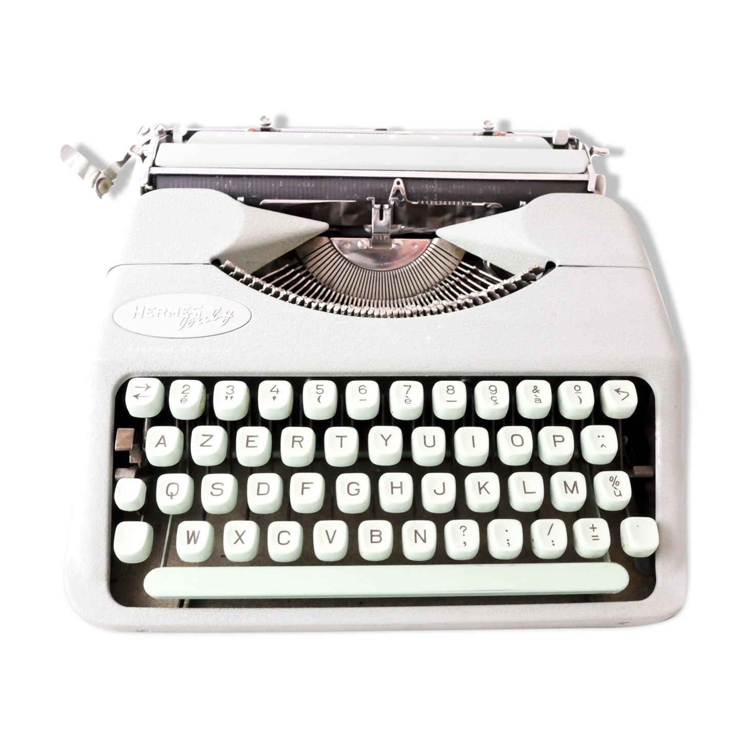 Hermes Baby Rocket green lime typewriter revised new ribbon