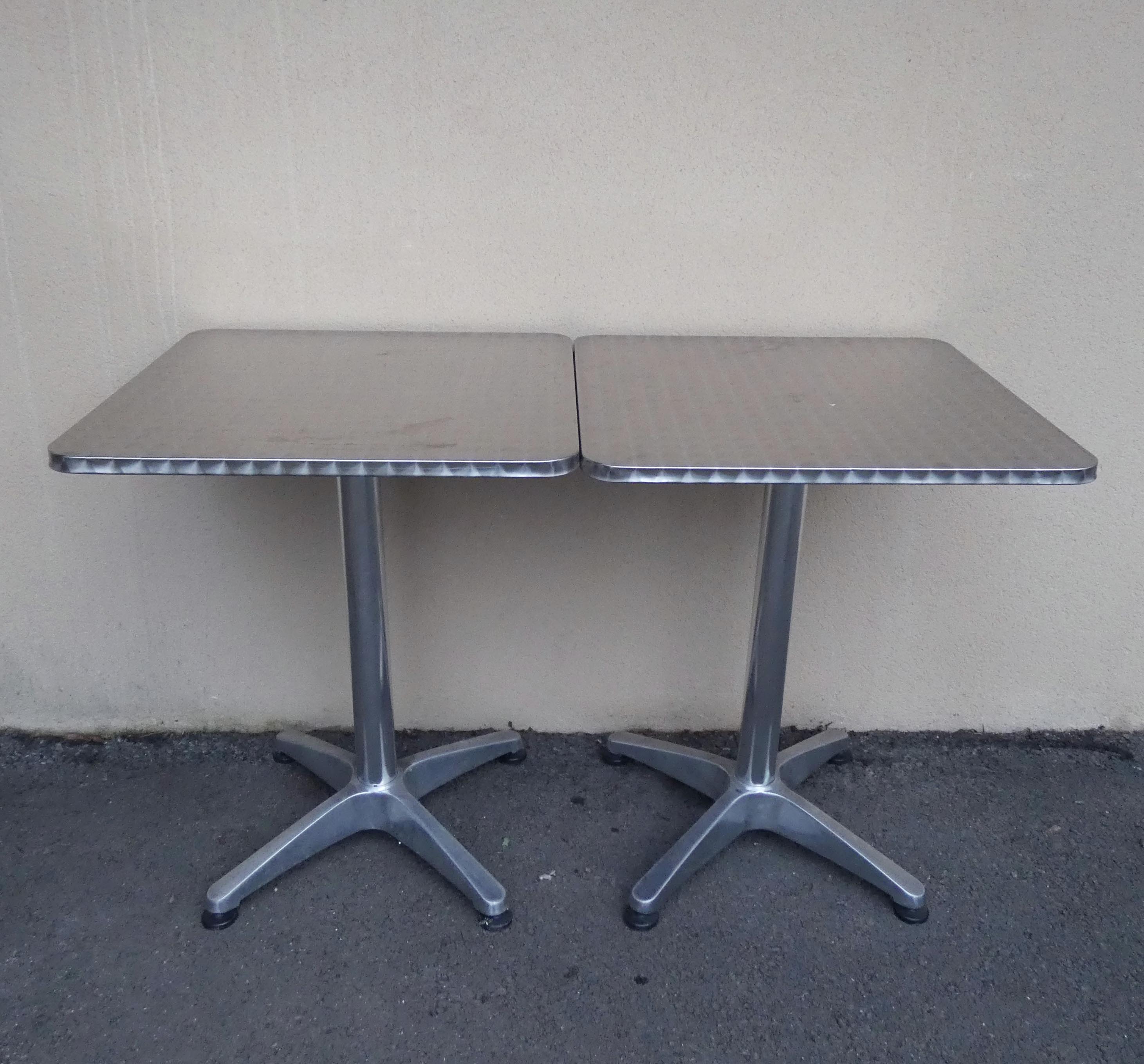 2 outdoor aluminum bistro tables garden terrace