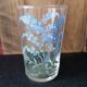 9 small vintage silkscreened blue flower pattern glasses from 1940/50