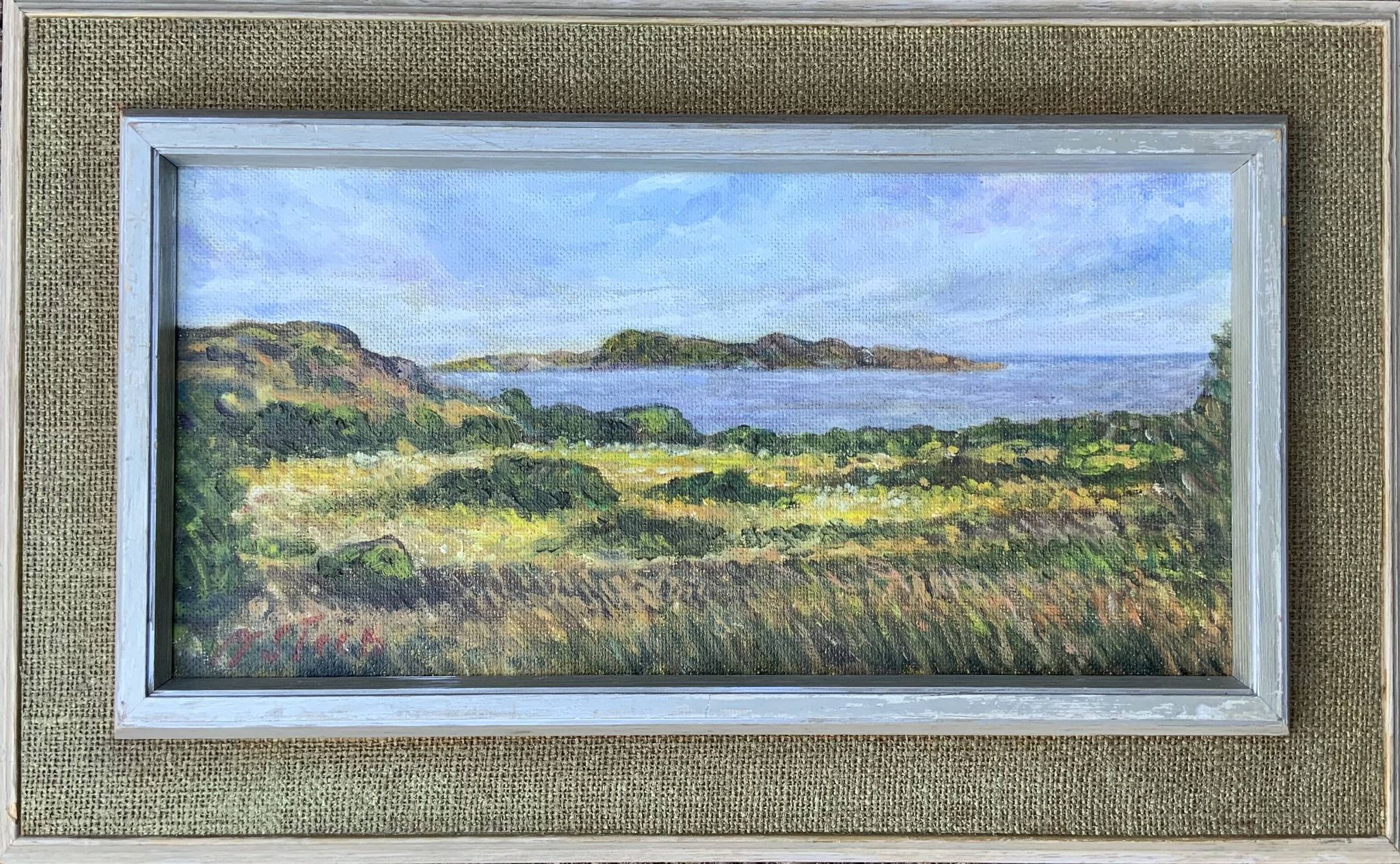 Peinture à l'huile originale de paysage vintage de N.Stern