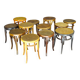 12 tabourets bas,canné, bois, Thonet Baumann Kohn Fischel 1900 à 1925