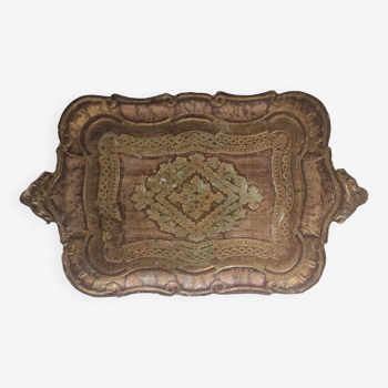 Vintage Florentine paper mache tray