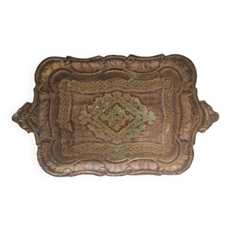 Vintage Florentine paper mache tray