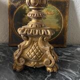 Picnic candle in old gilded wood