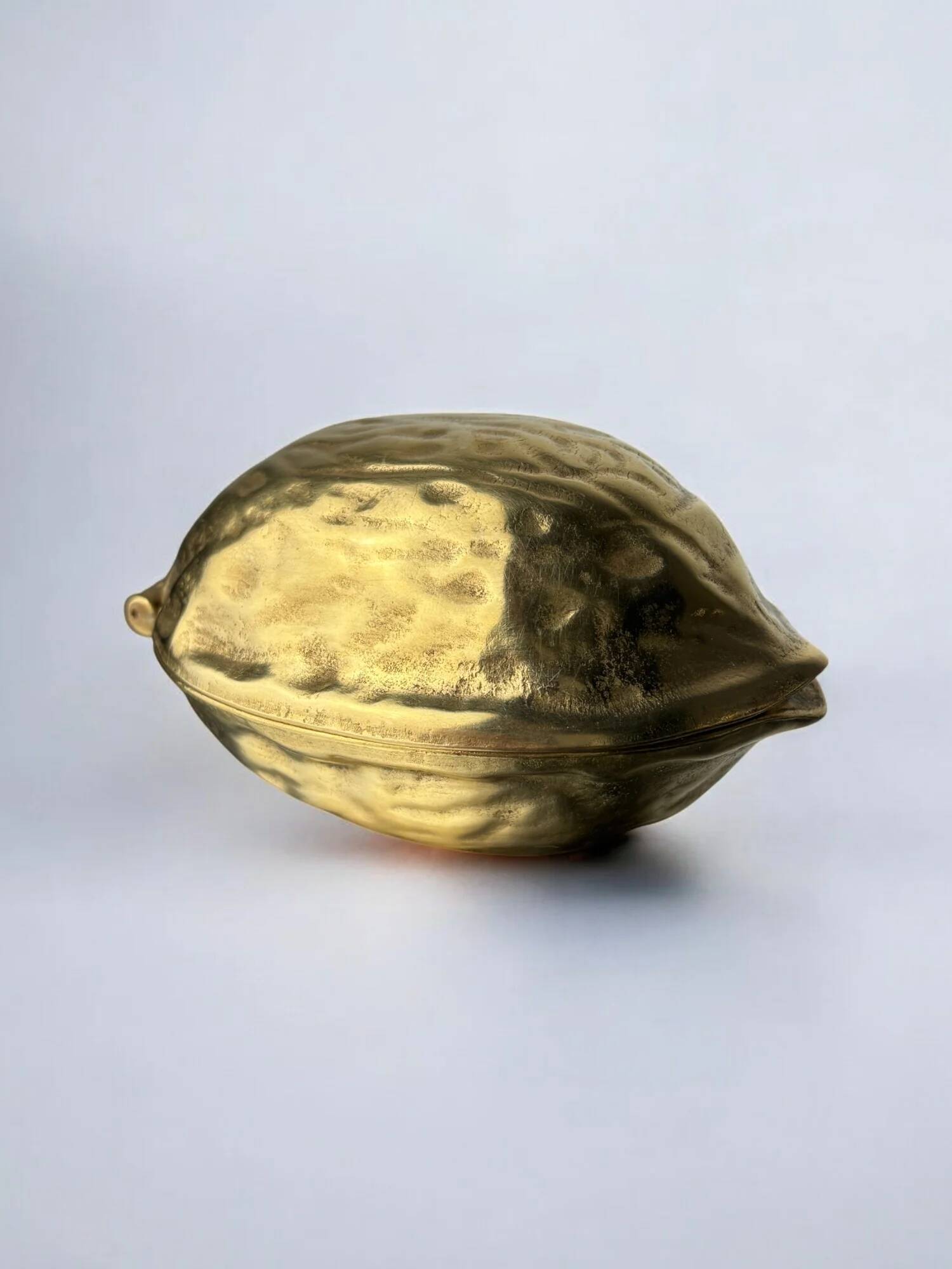 Walnut shaped nutcracker in brass, Italy 1970s