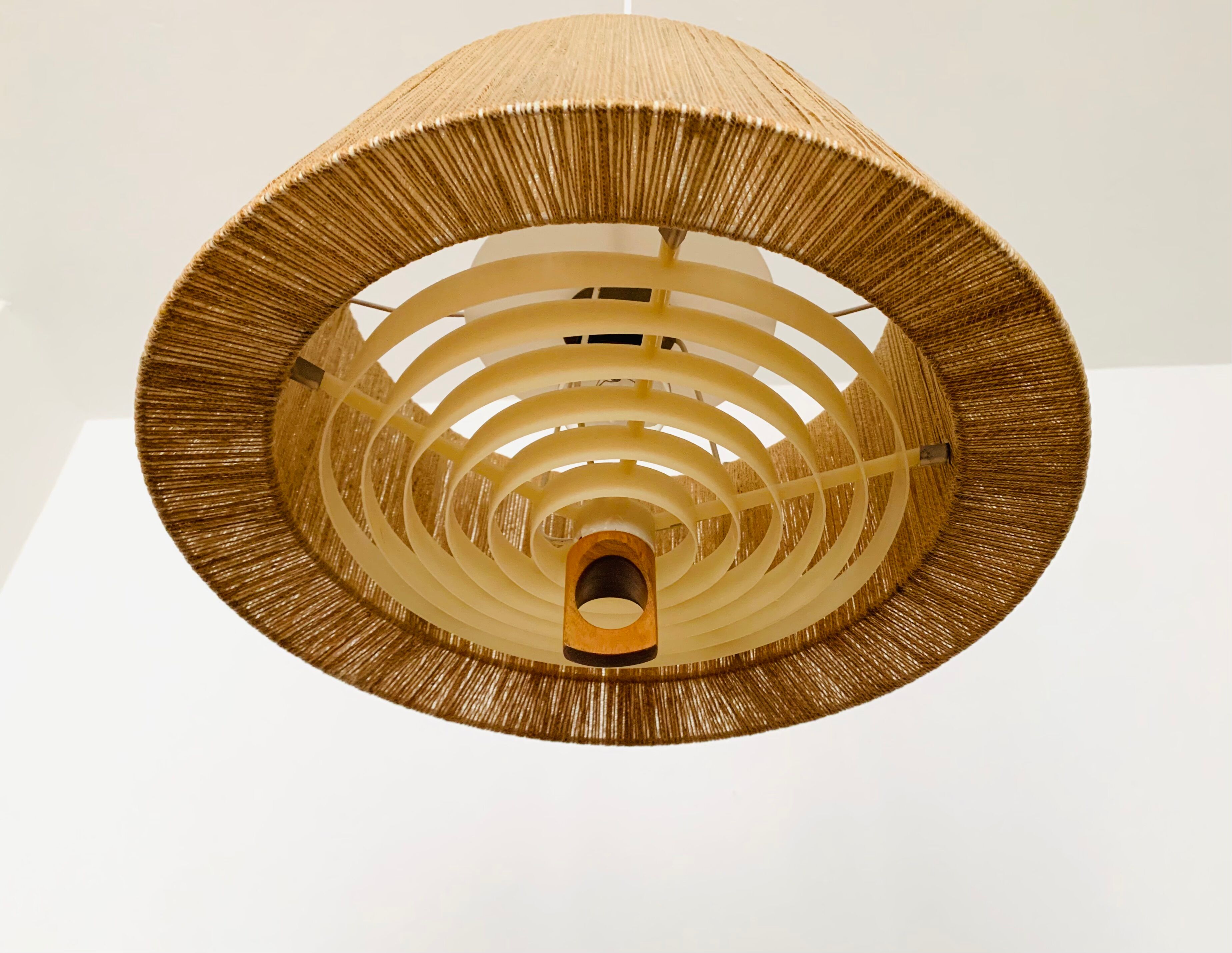 Sisal and Walnut Pendant Lamp by Temde