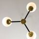 Mid-century italian brass and opaline chandelier