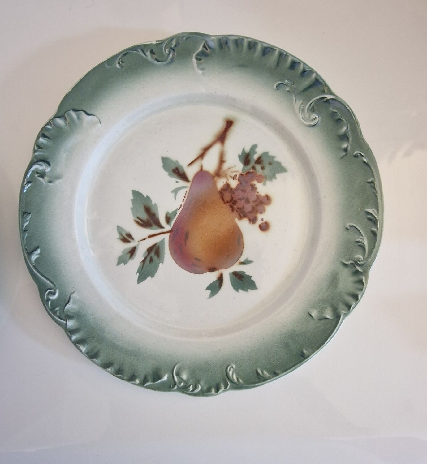 2 plates slip f.f pexonne in opaque porcelain