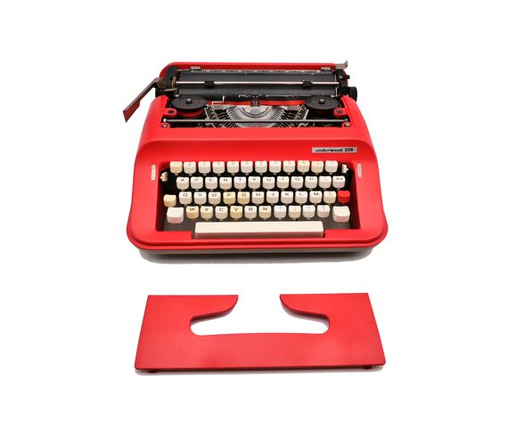 Machine à écrire underwood 319 rouge ketchup révisée ruban neuf