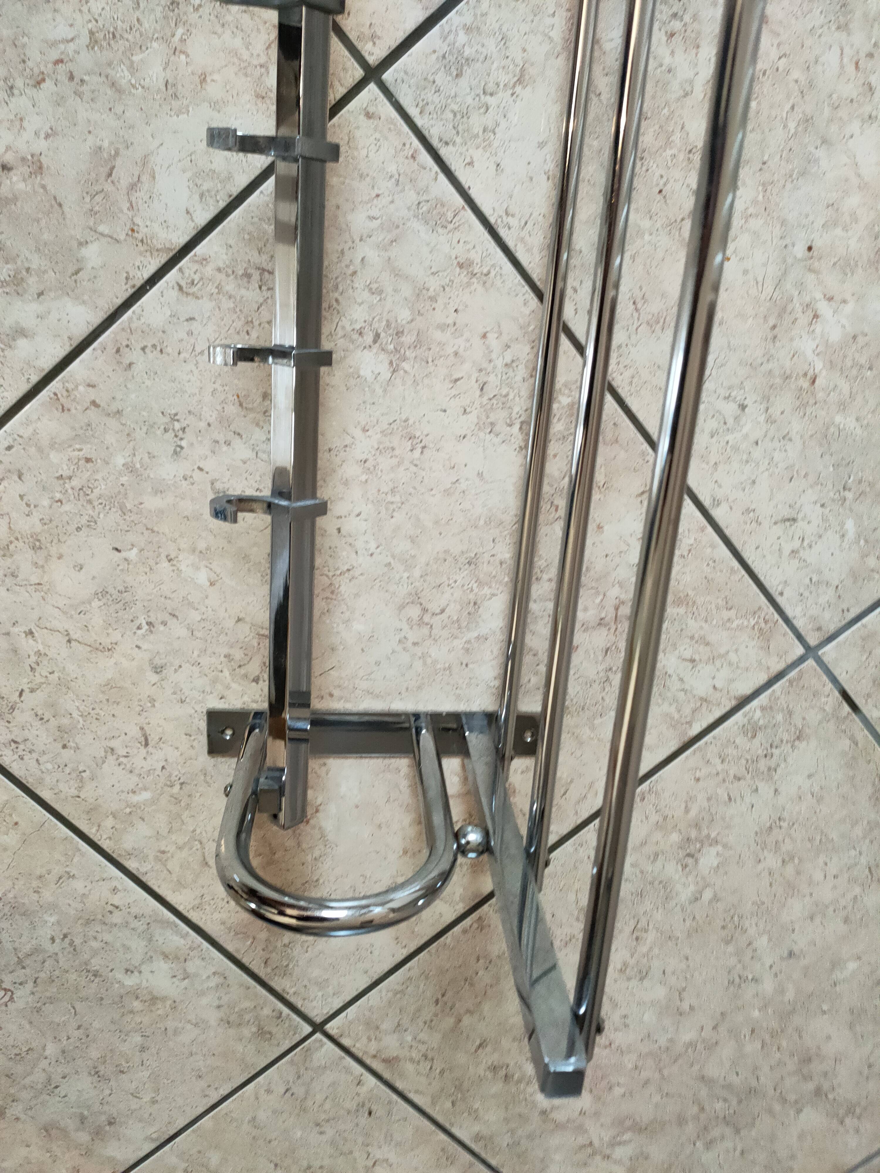 art deco coat rack in chrome metal