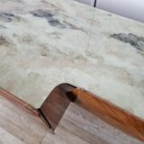 Mid Century Chest of Drawers in Mahogany, Brass and Glass