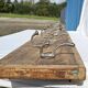 Teak coat rack with 10 double cast iron hooks