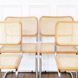 4 cesca b32 breuer chairs made in italy - cane seats reworked