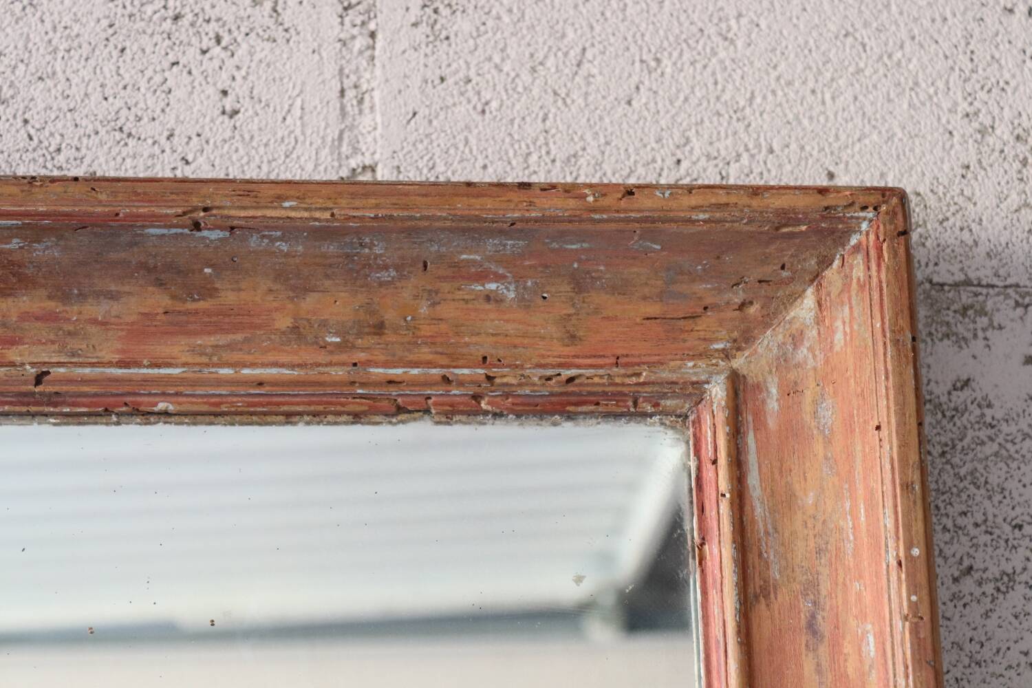 Large antique mirror in patinated wood h170cm