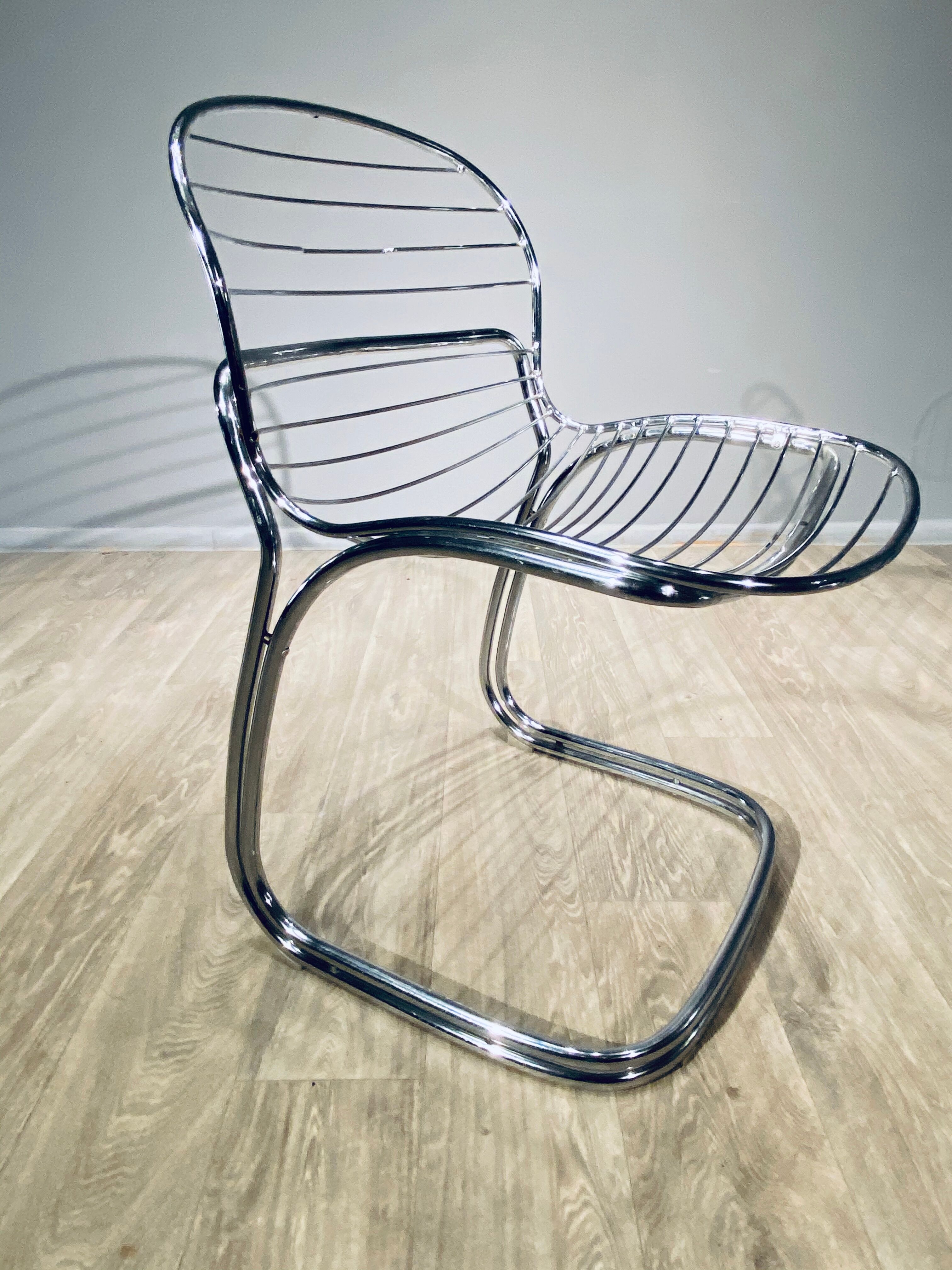 Chair Sabrina Chrome Curie Italy Vintage 1970'