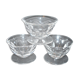 Set of 3 old champagne glasses in cut crystal with flat ribs Saint Louis? Béarn Talleyrand