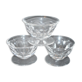 Lot de 3 coupes à champagne ancienne en cristal taillé à côtes plates Saint Louis? Béarn Talleyrand