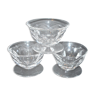 Set of 3 old champagne glasses in cut crystal with flat ribs Saint Louis? Béarn Talleyrand