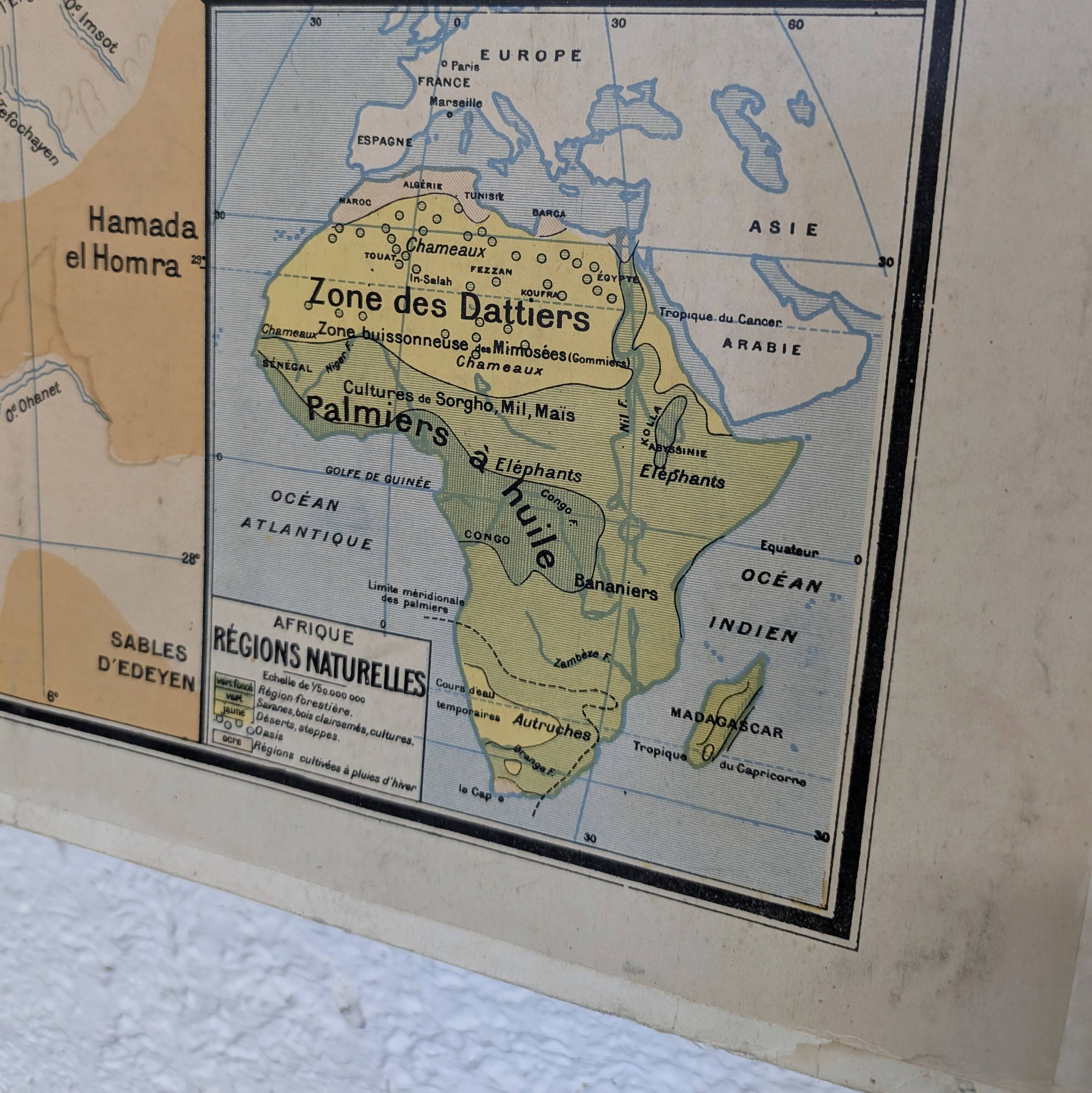 Vidal Lablache school map - Algeria and Tunisia