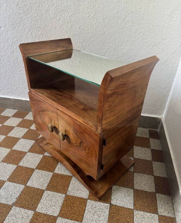Chevet Art Déco bois et miroir