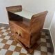Art Deco bedside table in wood and mirror