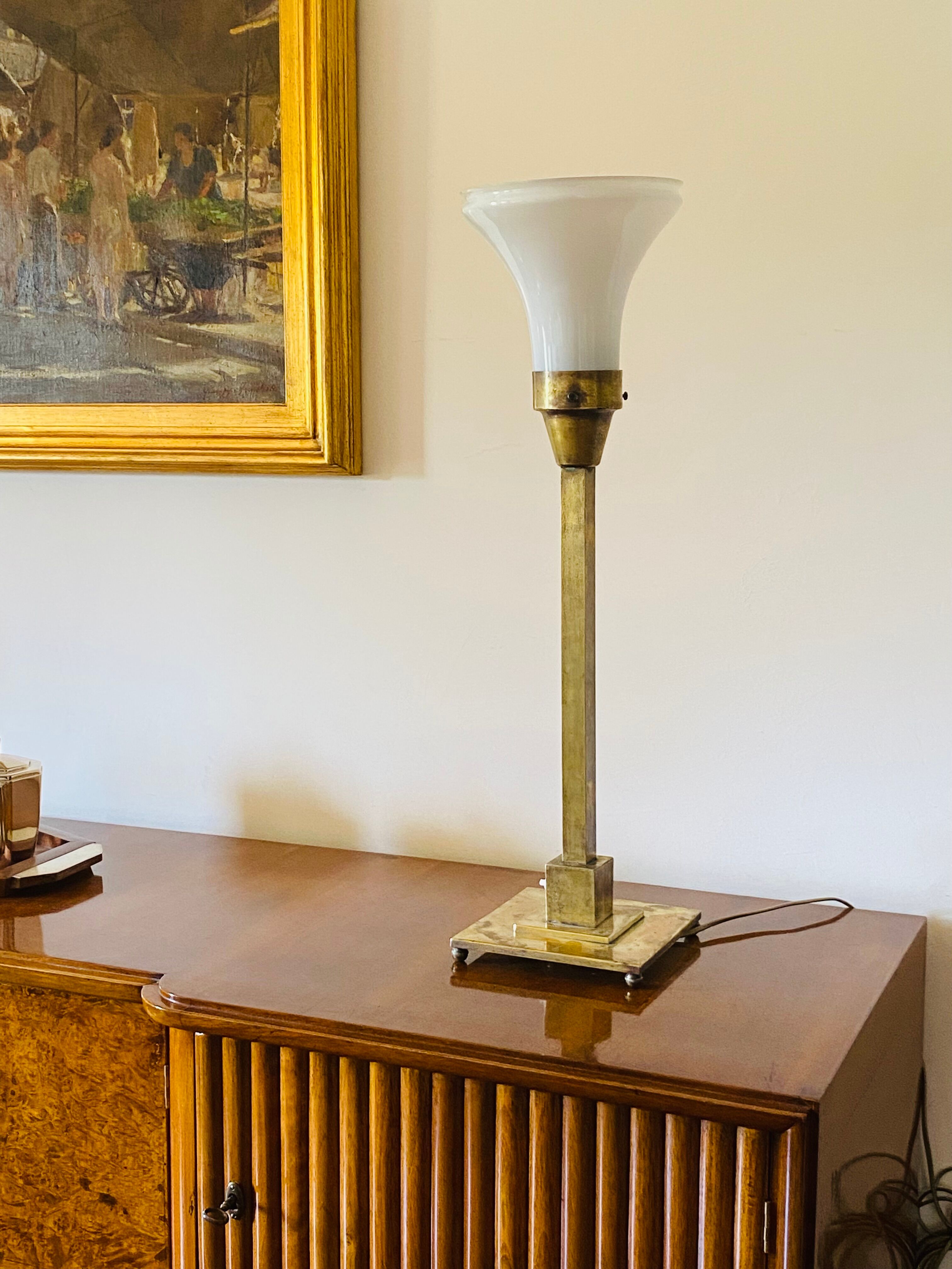 Brass table lamp by Officine A Boffelli Milano Italy 1935