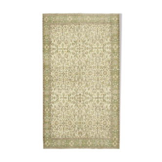 Tapis beige oriental détresse fait à la main 175 cm x 313 cm