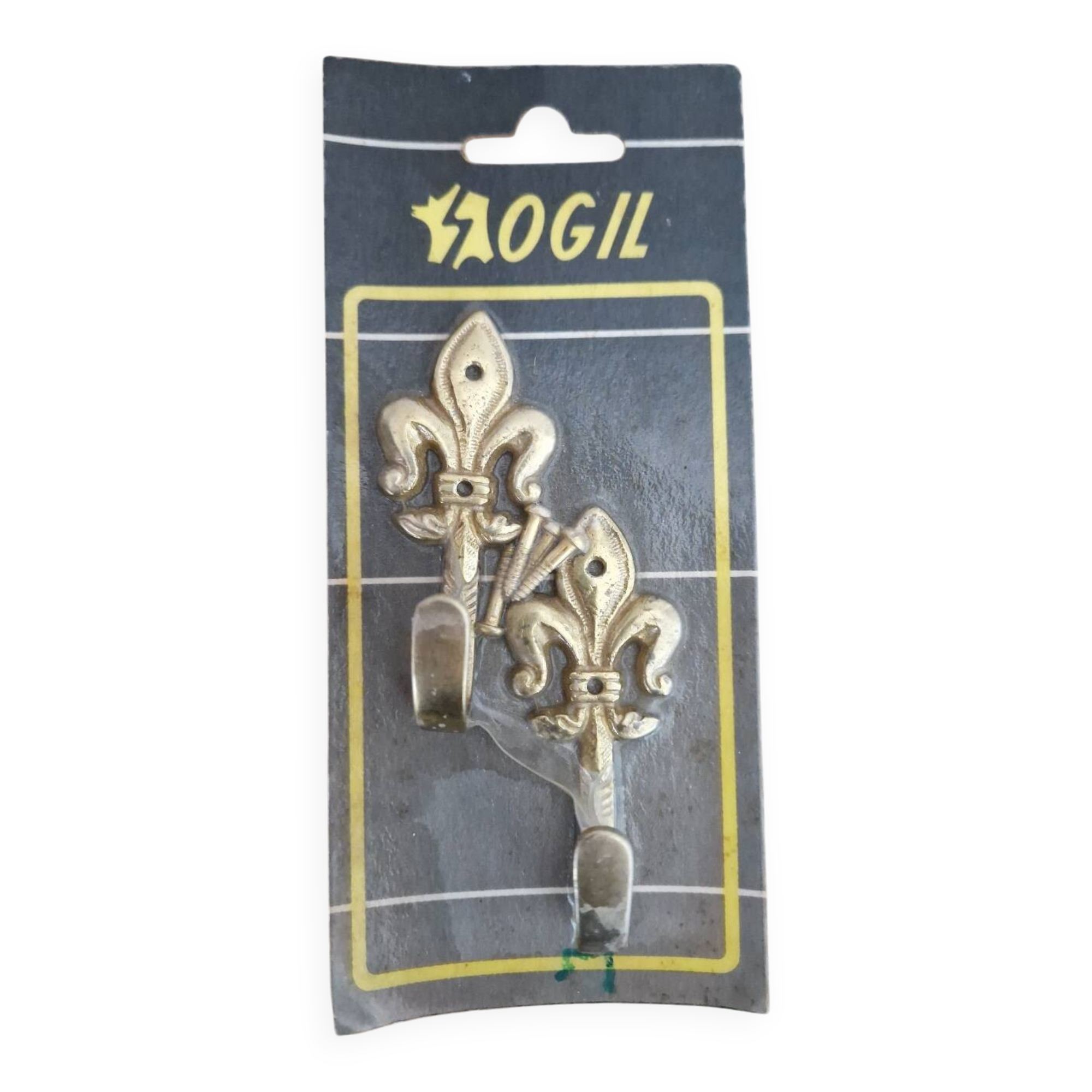 Vintage brass lily coat hook