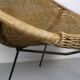 1950s Italian Rattan Basket Chairs & Matching Bistro Table Set