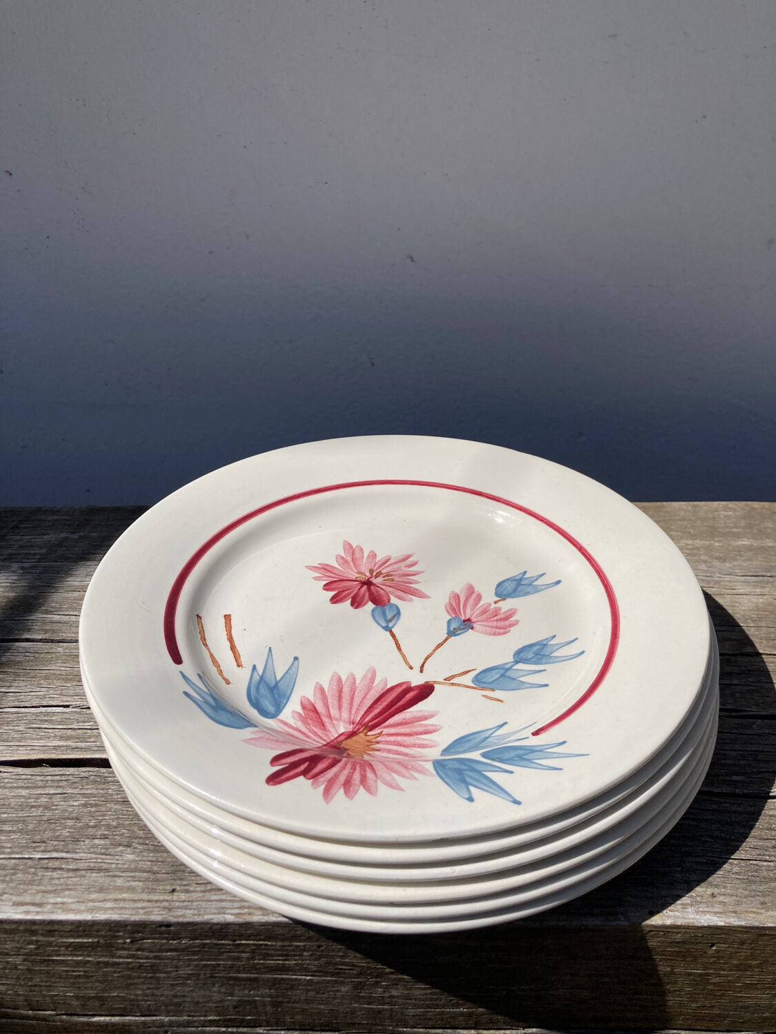 Set ofd 6 flat plates Digoin Sarreguemines