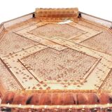 Large antique Art Deco pink glass dish