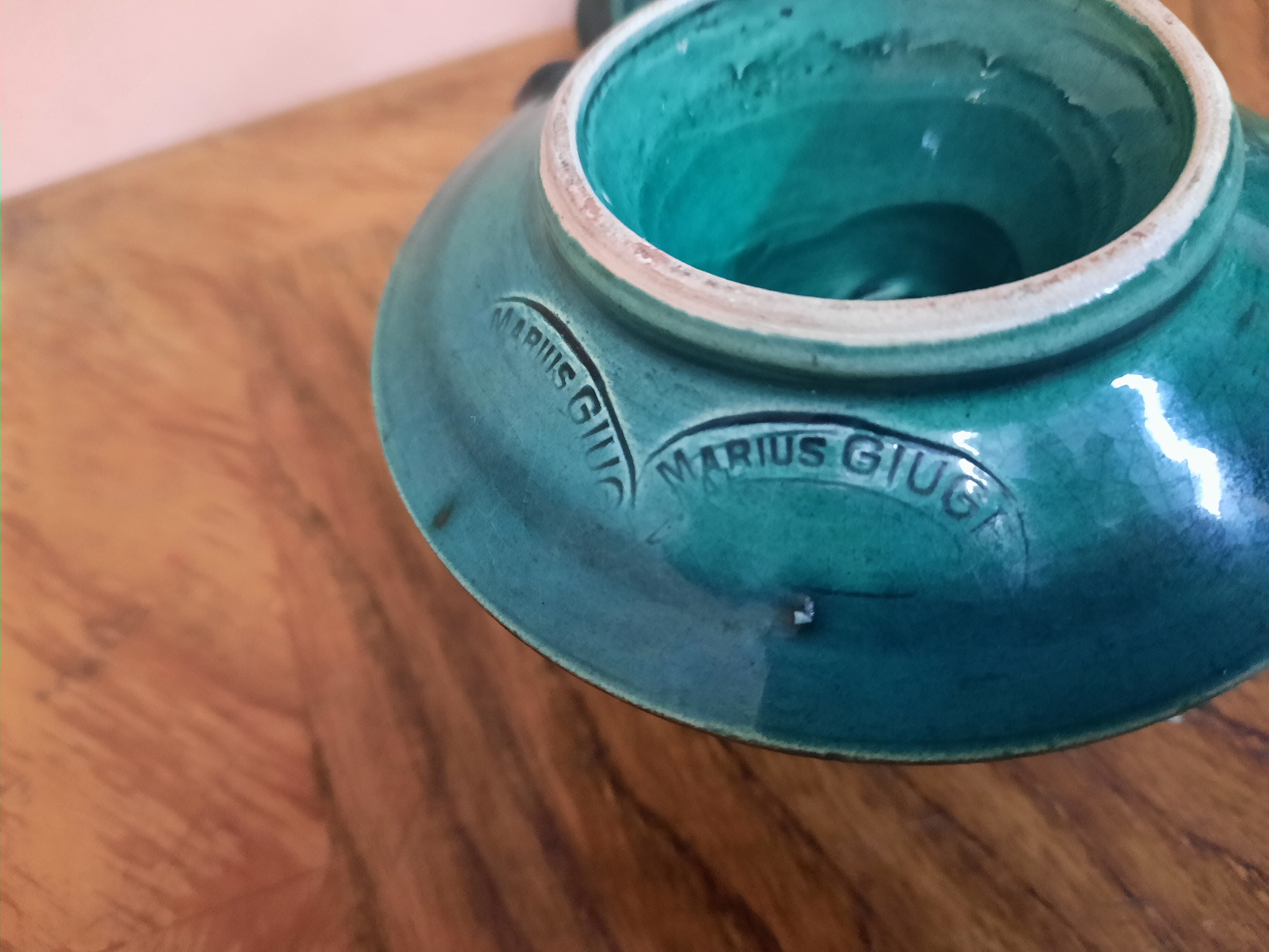 Pair of ceramic candle holders