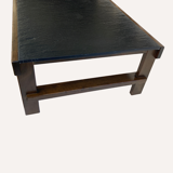 Brutalist Modernist Coffee Table in Black Grey Natural Stone by Carl Straub 1960s