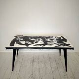 Abstract Painted Dining Table in Black and White, 1953