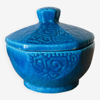Boîte en céramique bleue Lachenal