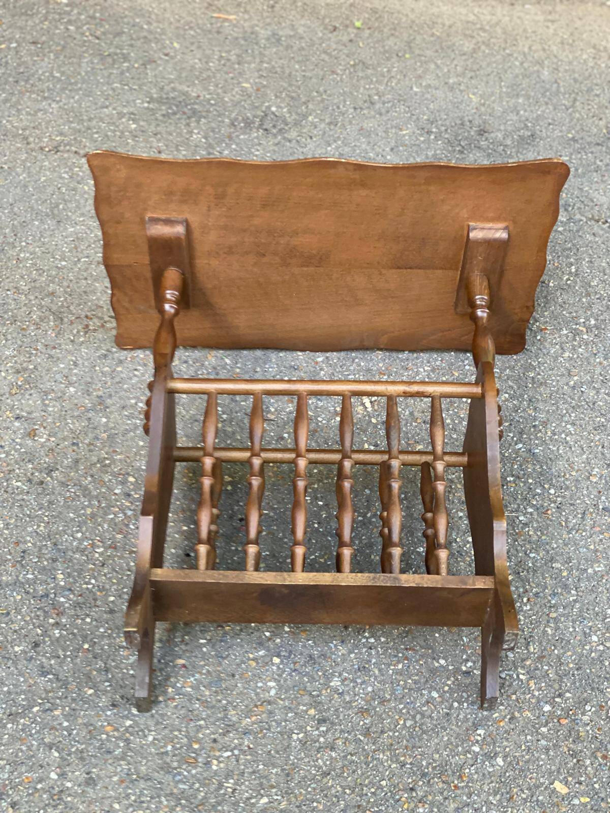 Magazine rack document holder in solid dark oak satin wood