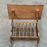 Magazine rack document holder in solid dark oak satin wood