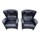 Paire de fauteuils postmodernes DS-23 Franz-Josef Schulte pour De Sede