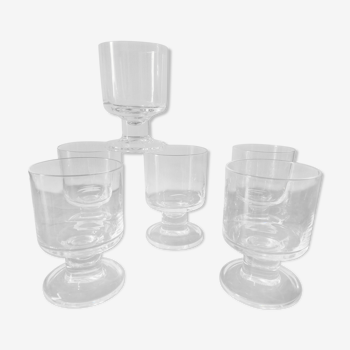 6 verres à pied en cristal vintage