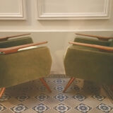 Lot of 2 armrests 50s/60s teak club chairs