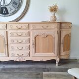 Low buffet in renovated solid cherry wood – Revisited Louis XV style – 250 cm