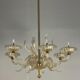 Venetian chandelier in gilded murano glass, 6 arms of light