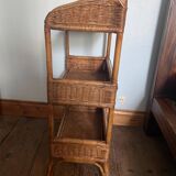 Rattan and cane shelf
