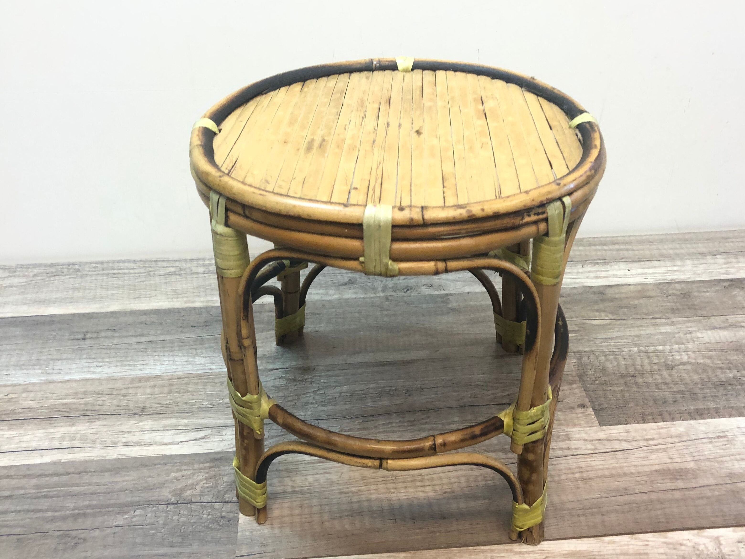 Mini table door door rotin bamboo vintage 70 crafts France